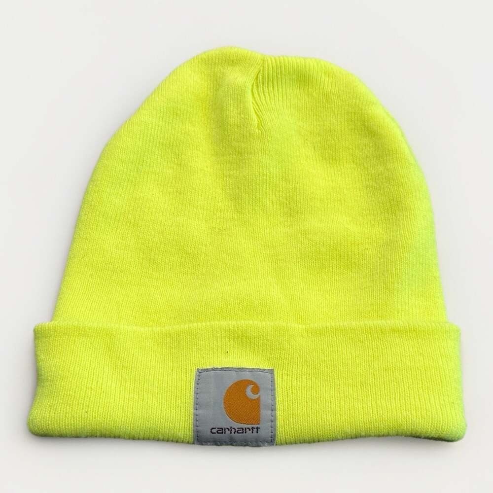 Carhartt Unisex Knit Cuffed Beanie Hat Workwear Brite Yellow High Visibility Cap